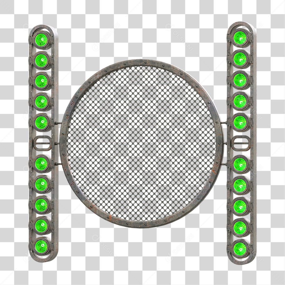 Painel Redondo de Metal com Led PNG Transparente