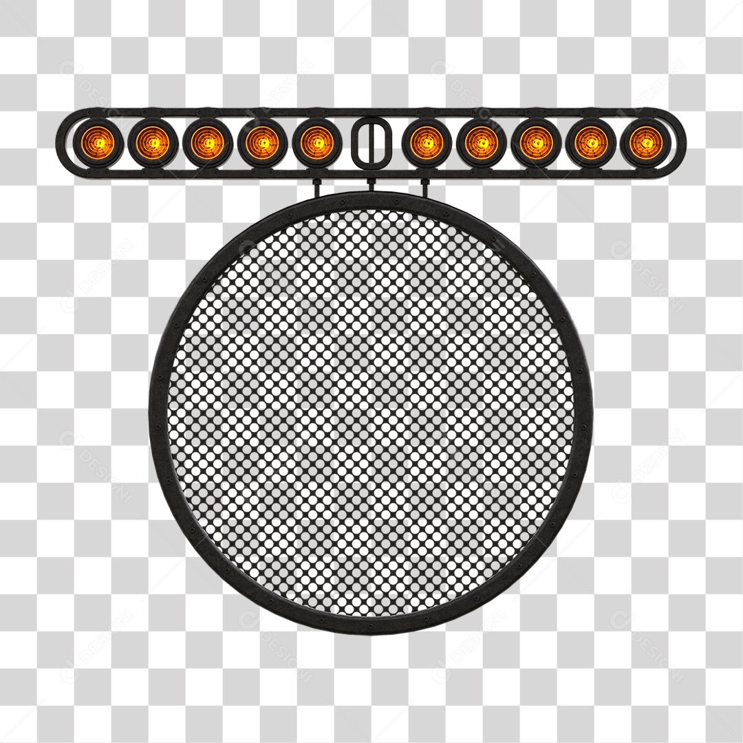 Painel Redondo de Metal com Led PNG Transparente