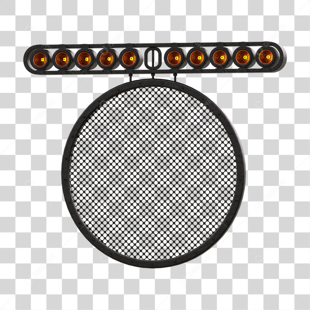 Painel Redondo de Metal com Led PNG Transparente