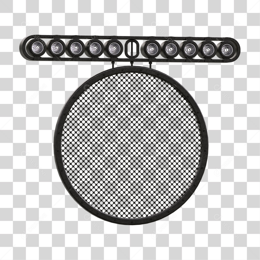 Painel Redondo de Metal com Led PNG Transparente