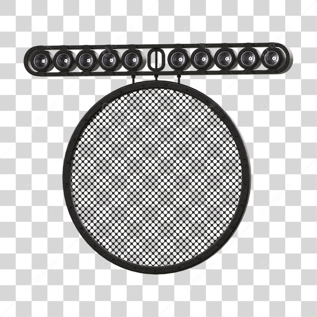 Painel Redondo de Metal com Led PNG Transparente