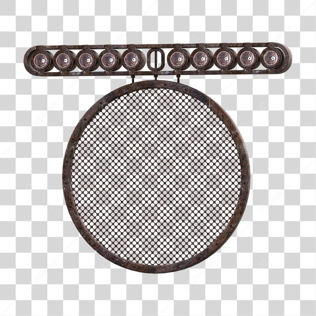 Painel Redondo de Metal com Led PNG Transparente