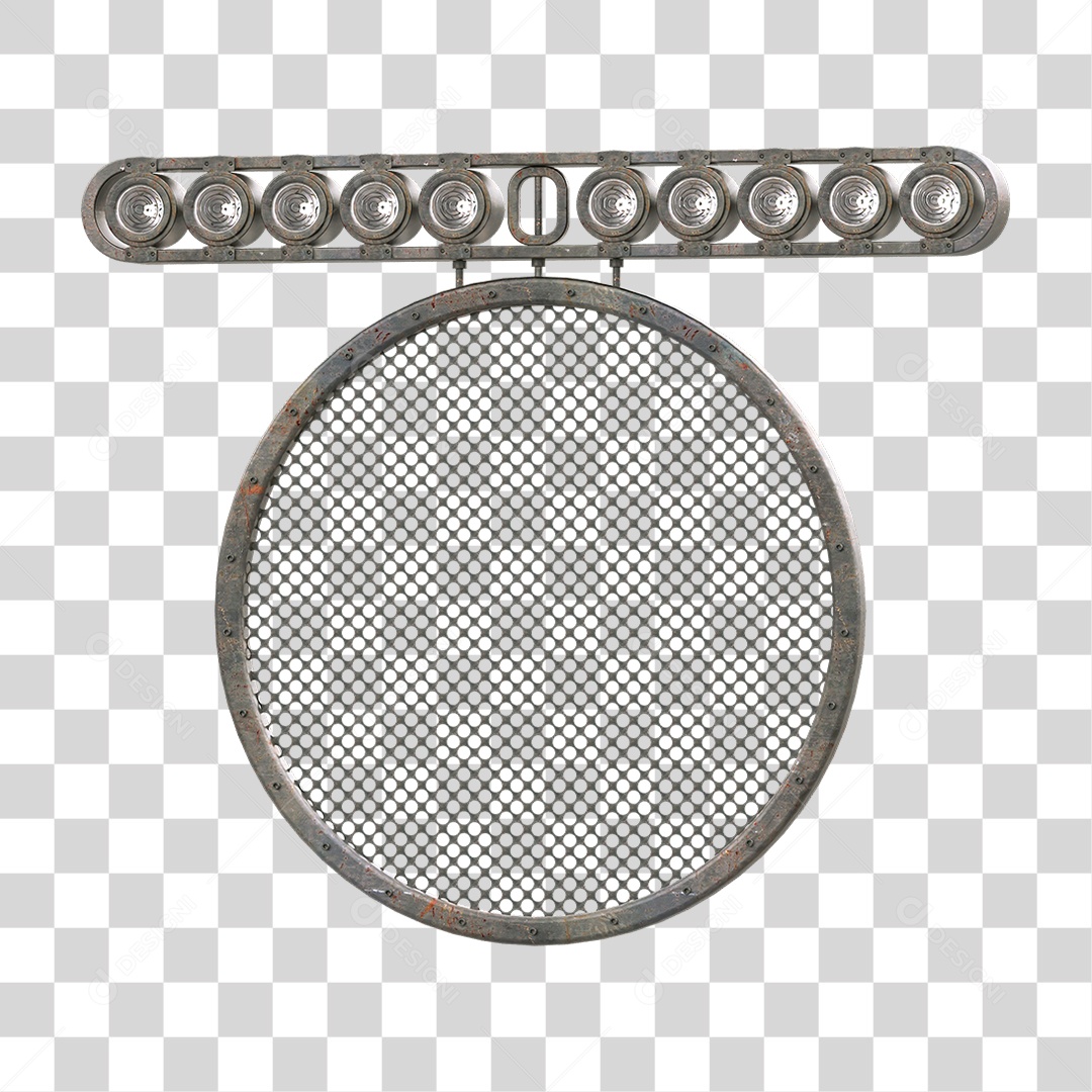 Painel Redondo de Metal com Led PNG Transparente