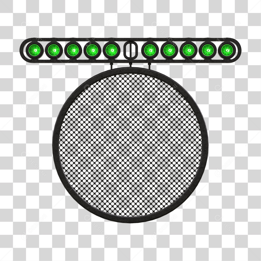 Painel Redondo de Metal com Led PNG Transparente