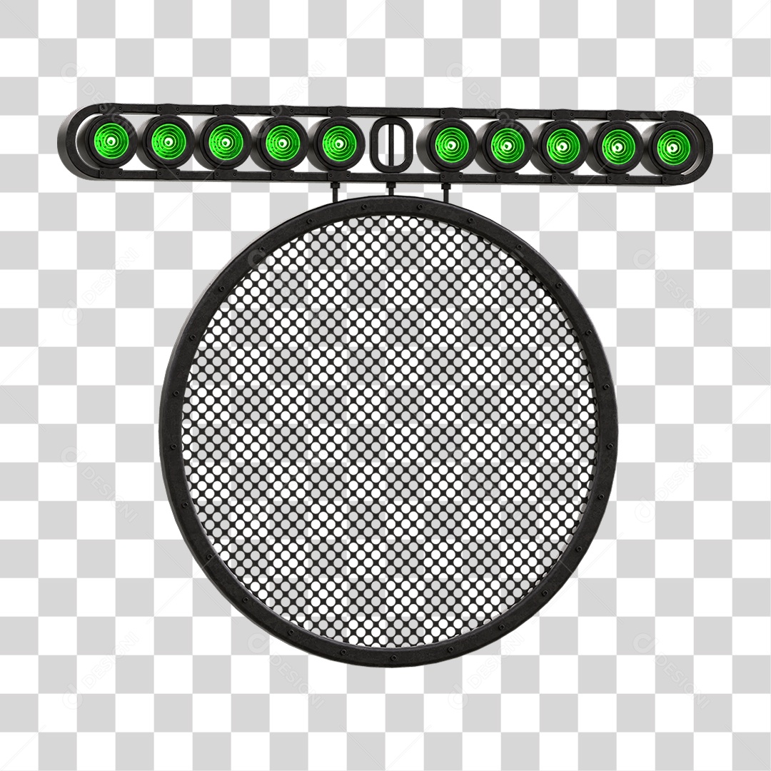 Painel Redondo de Metal com Led PNG Transparente