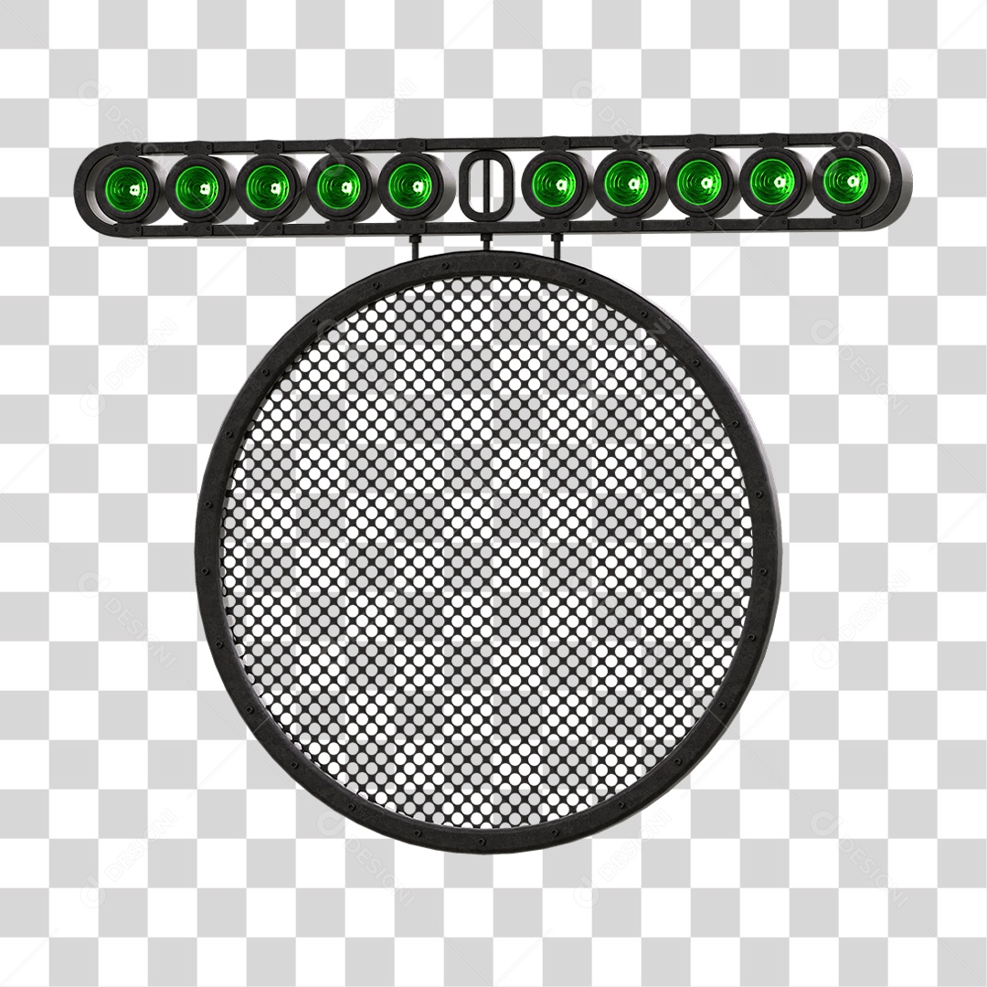 Painel Redondo de Metal com Led PNG Transparente