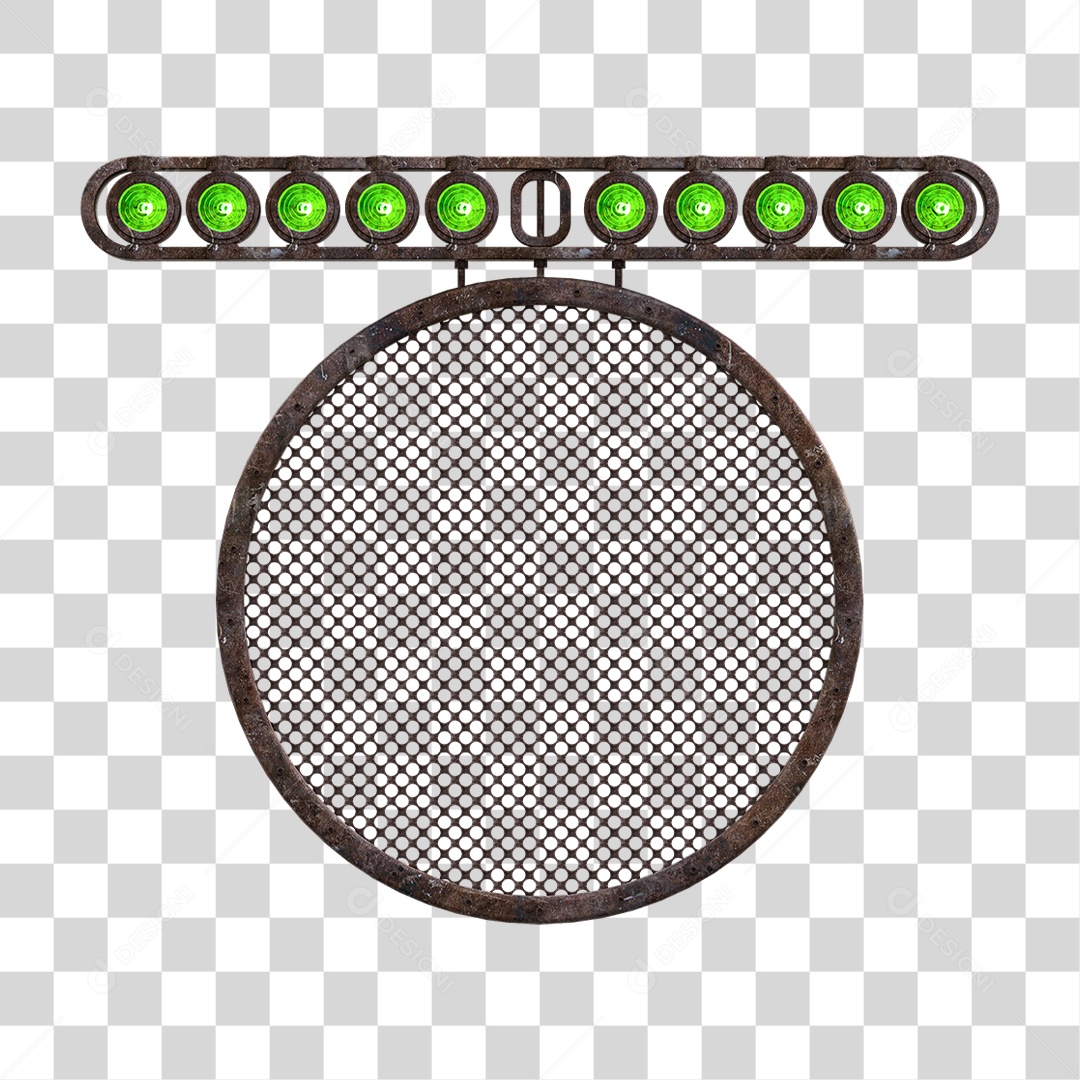 Painel Redondo de Metal com Led PNG Transparente