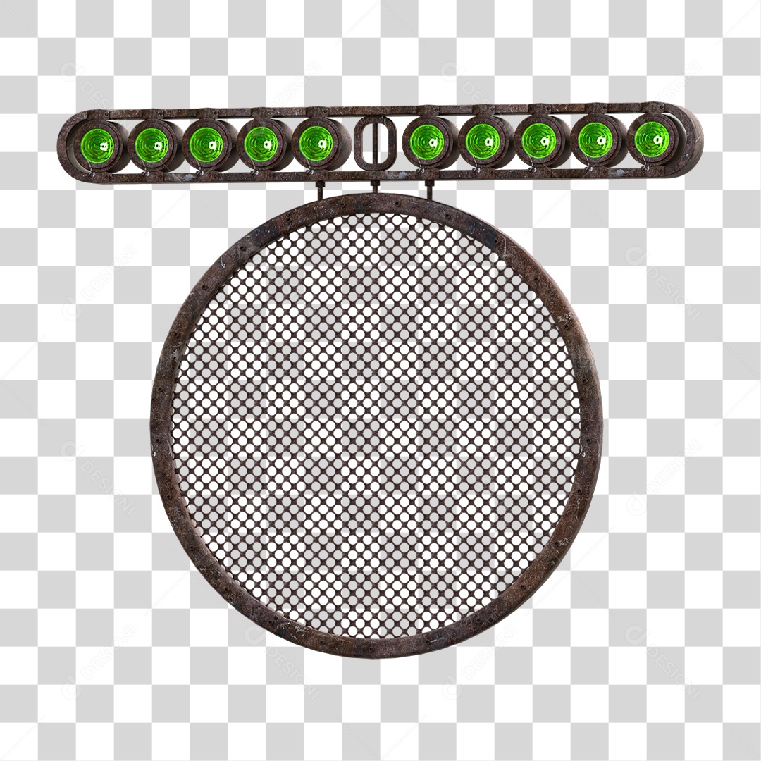 Painel Redondo de Metal com Led PNG Transparente