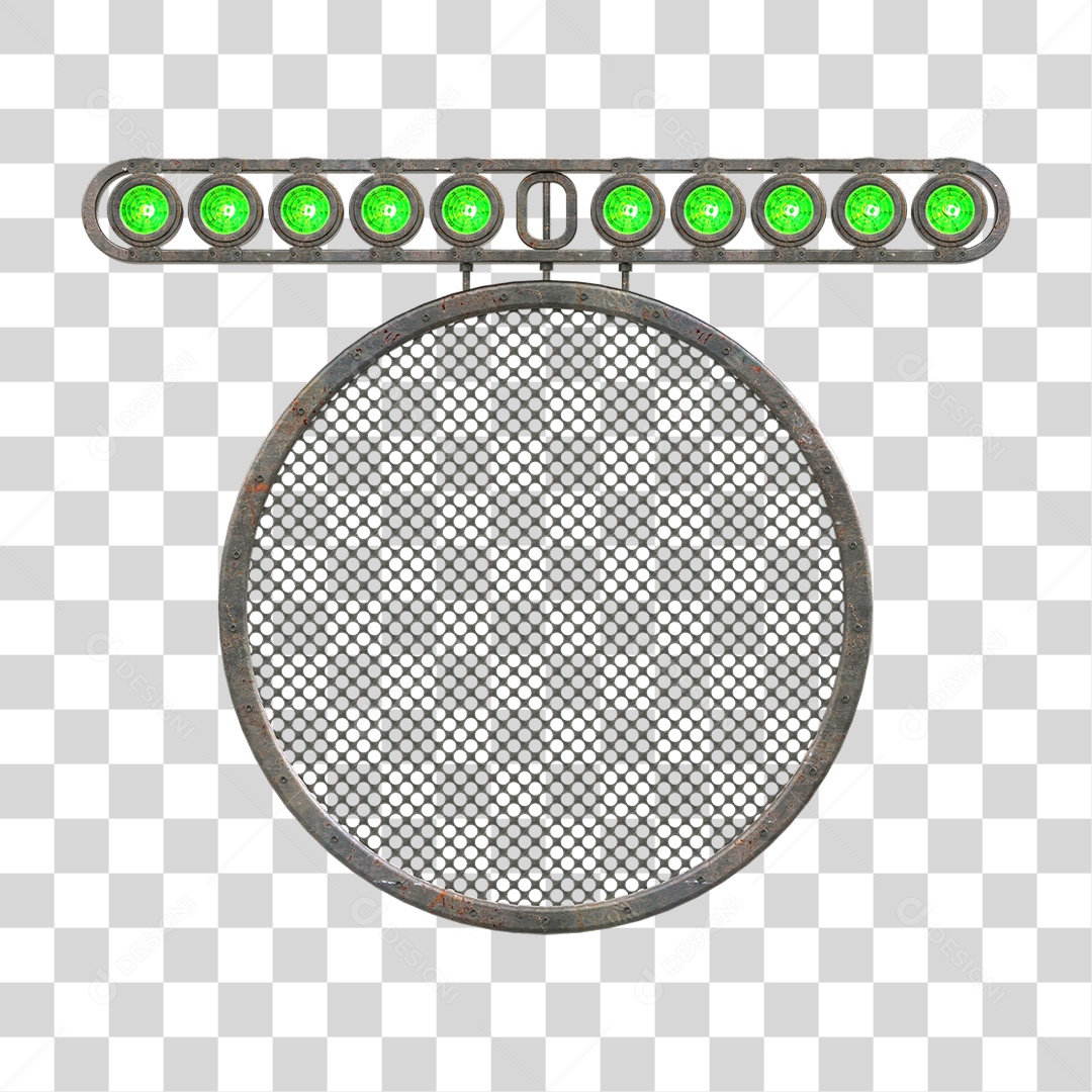 Painel Redondo de Metal com Led PNG Transparente