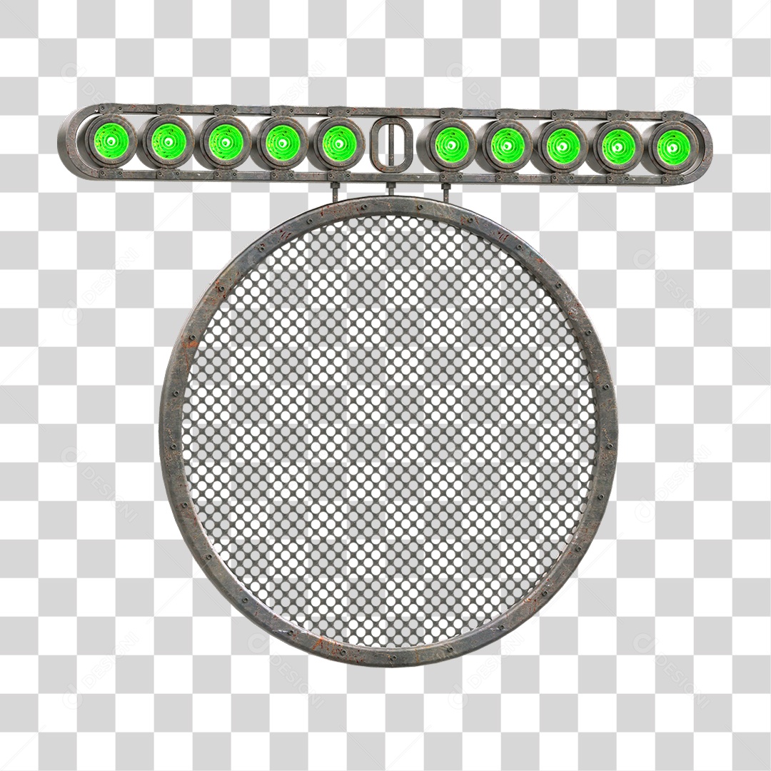 Painel Redondo de Metal com Led PNG Transparente