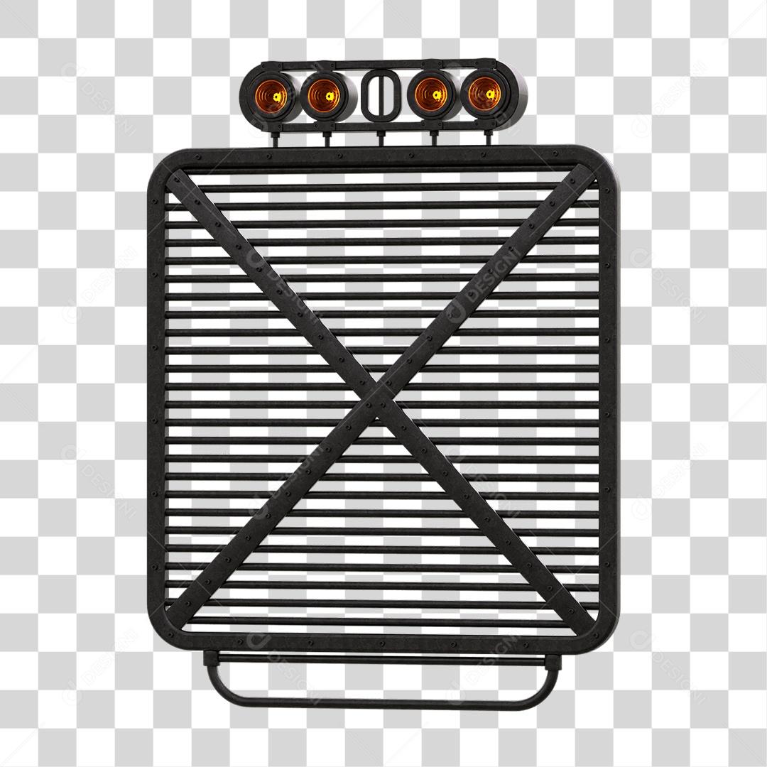 Painel de Metal com Led PNG Transparente