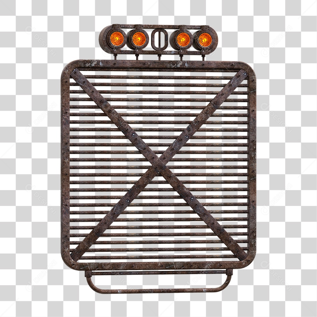 Painel de Metal com Led PNG Transparente