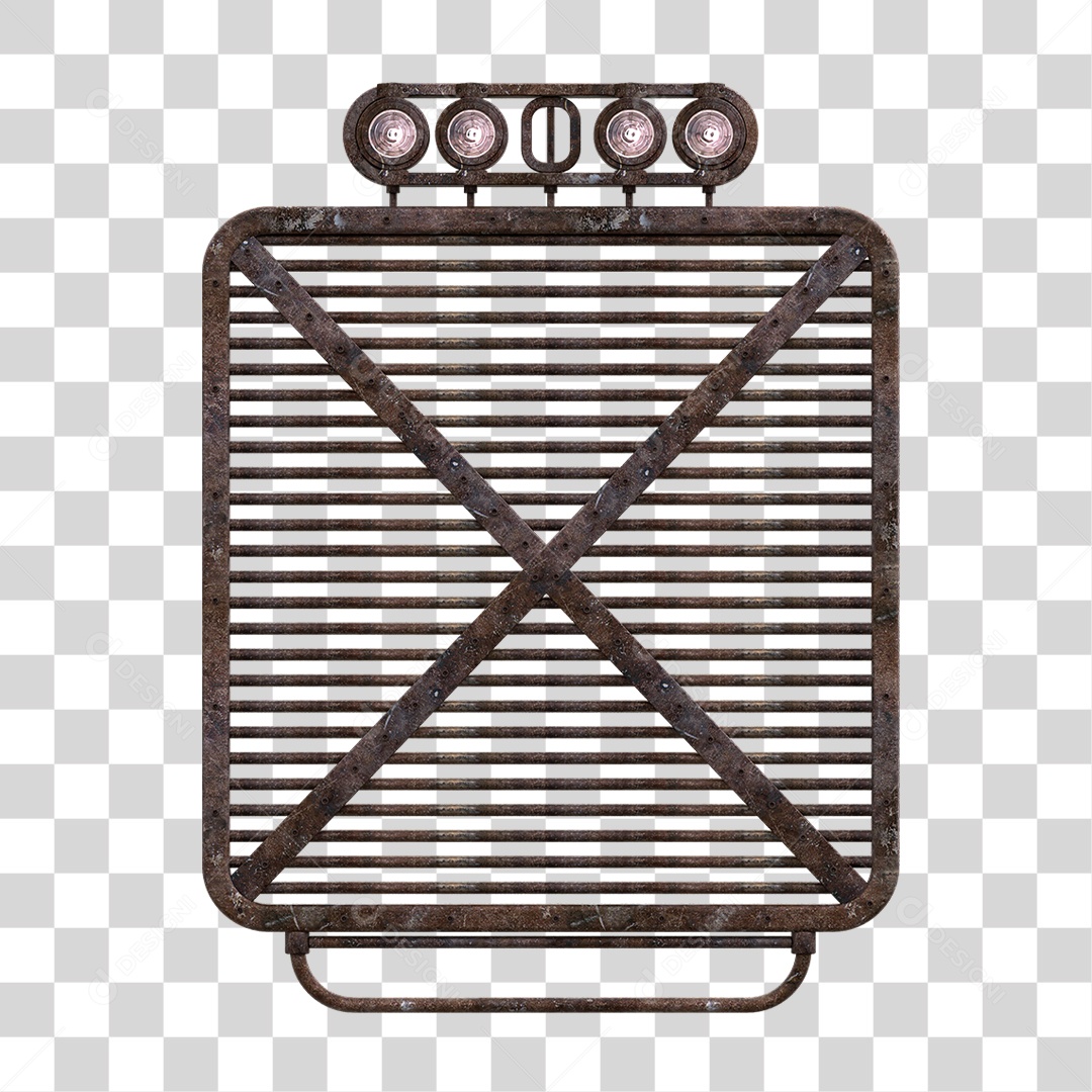 Painel de Metal com Led PNG Transparente