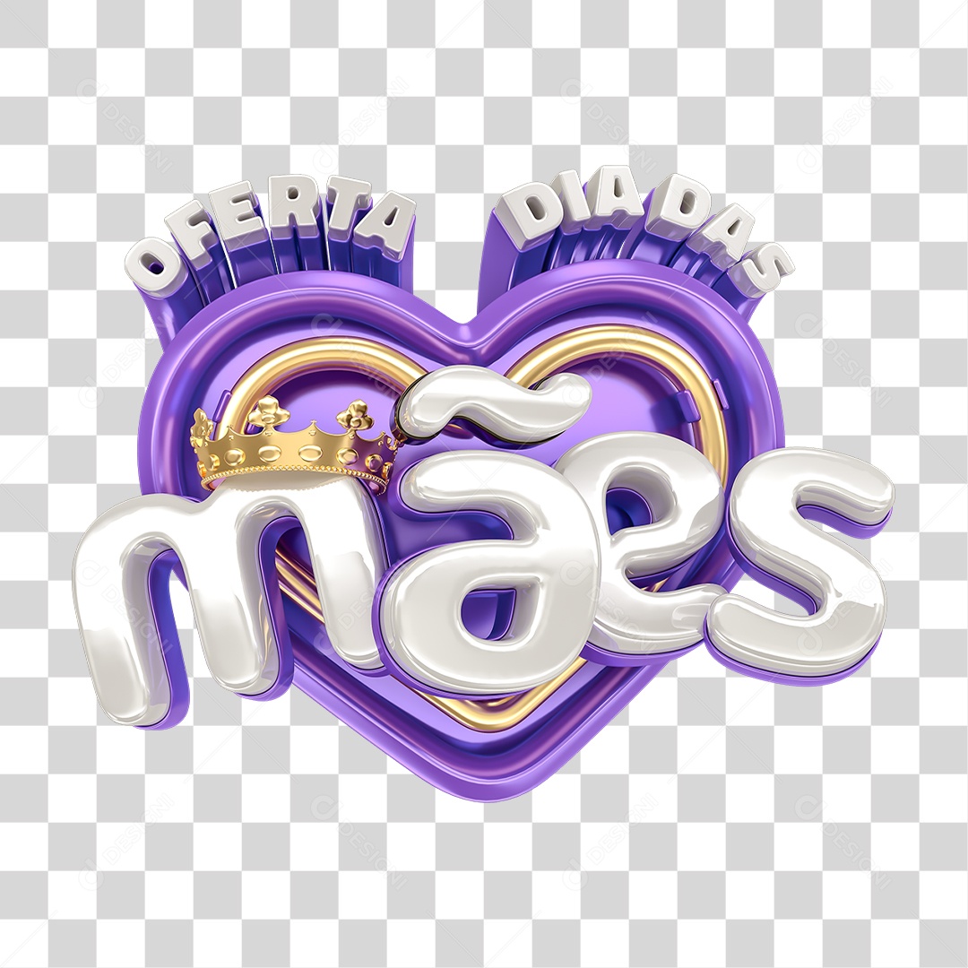 Selo 3D Oferta Dia das Mães PNG Transparente