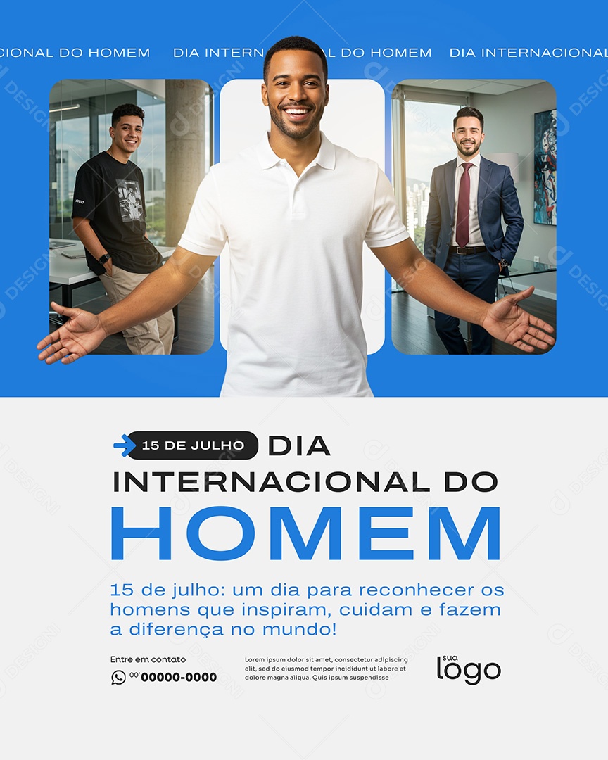 15 De Julho Dia Nacional Do Homem Social Media PSD Editável