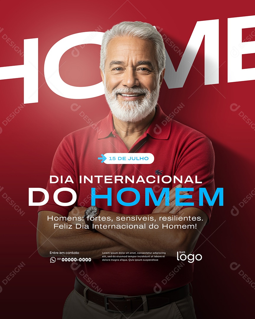 15 De Julho Dia Nacional Do Homem Social Media PSD Editável