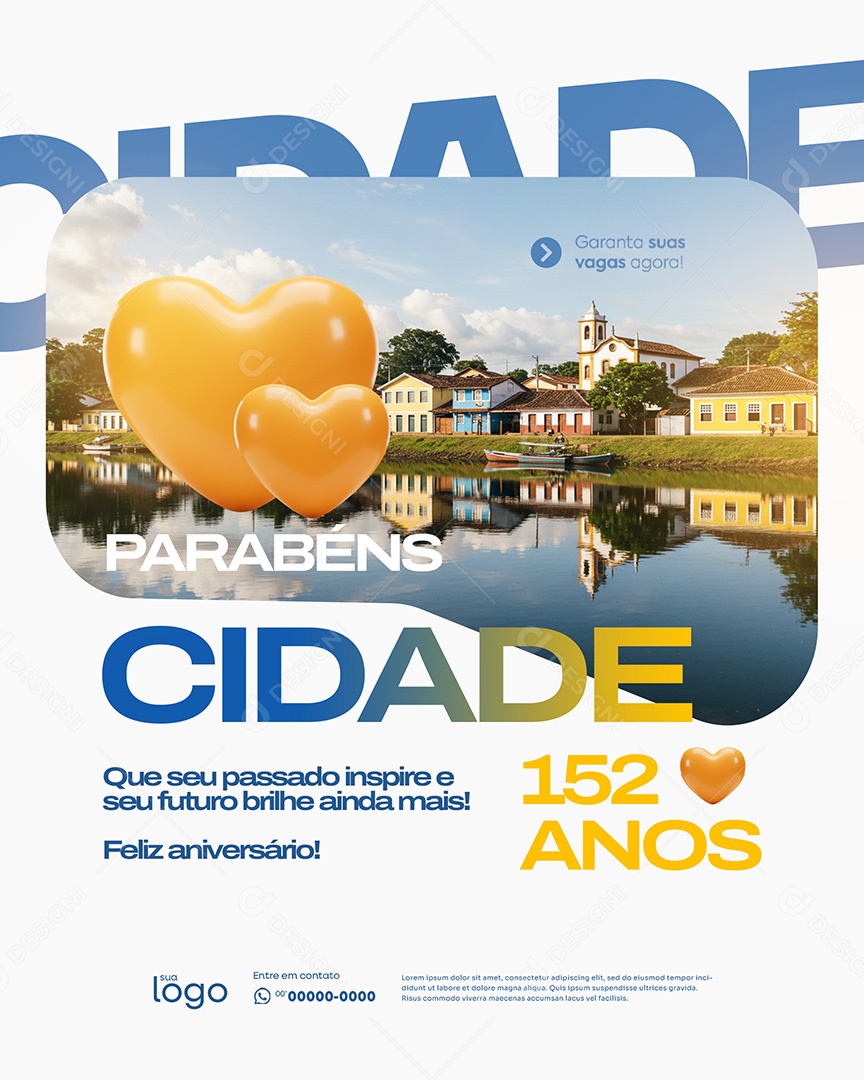 Aviversário da Cidade Social Mídia PSD Editável