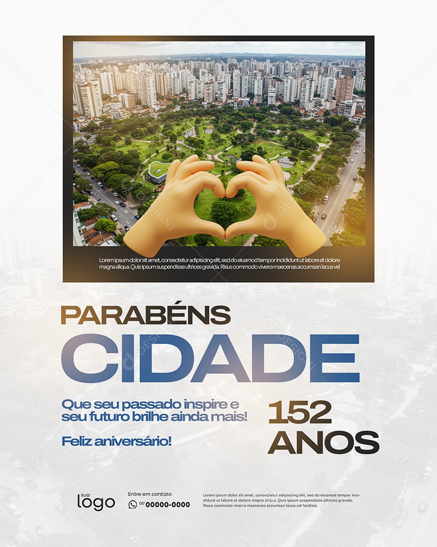 Aviversário da Cidade Social Mídia PSD Editável