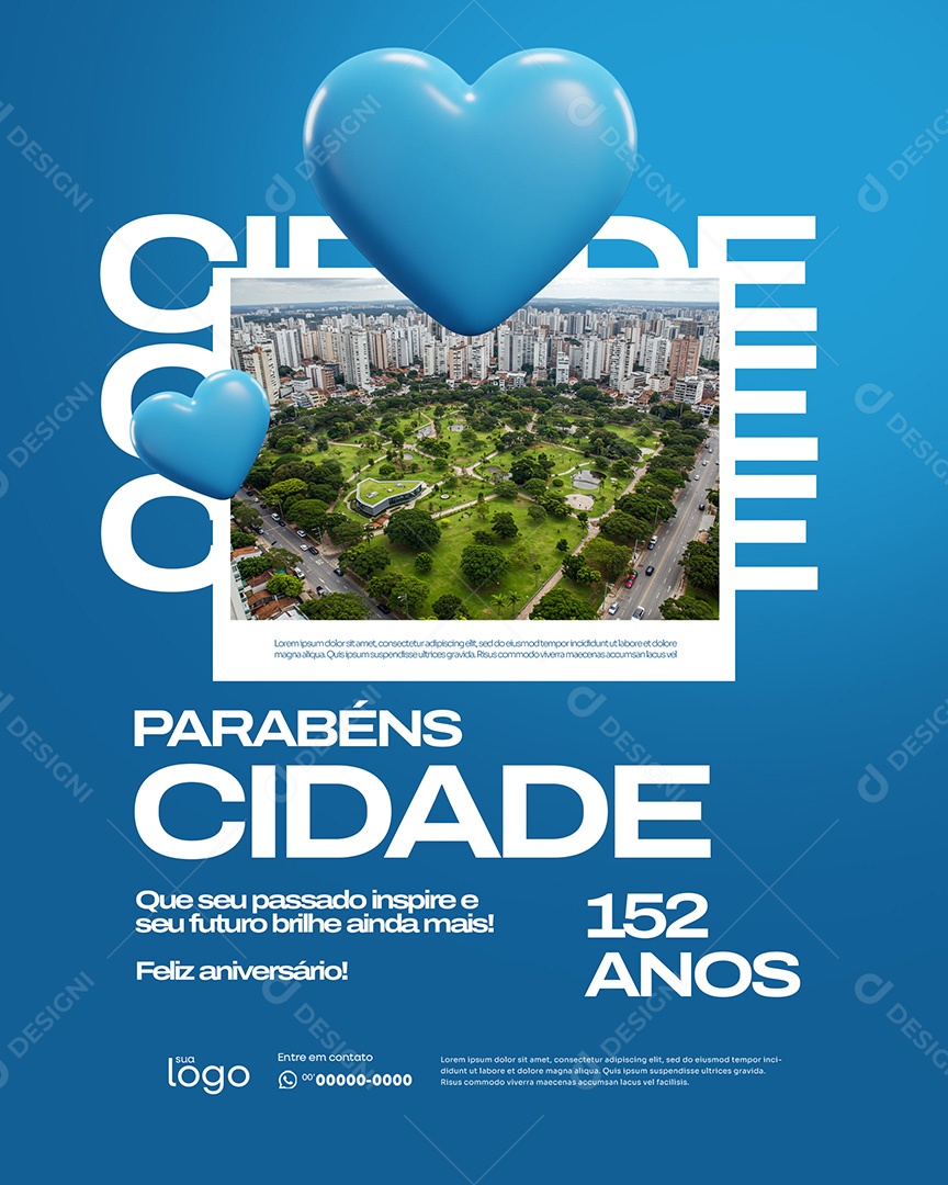 Aviversário da Cidade Social Mídia PSD Editável