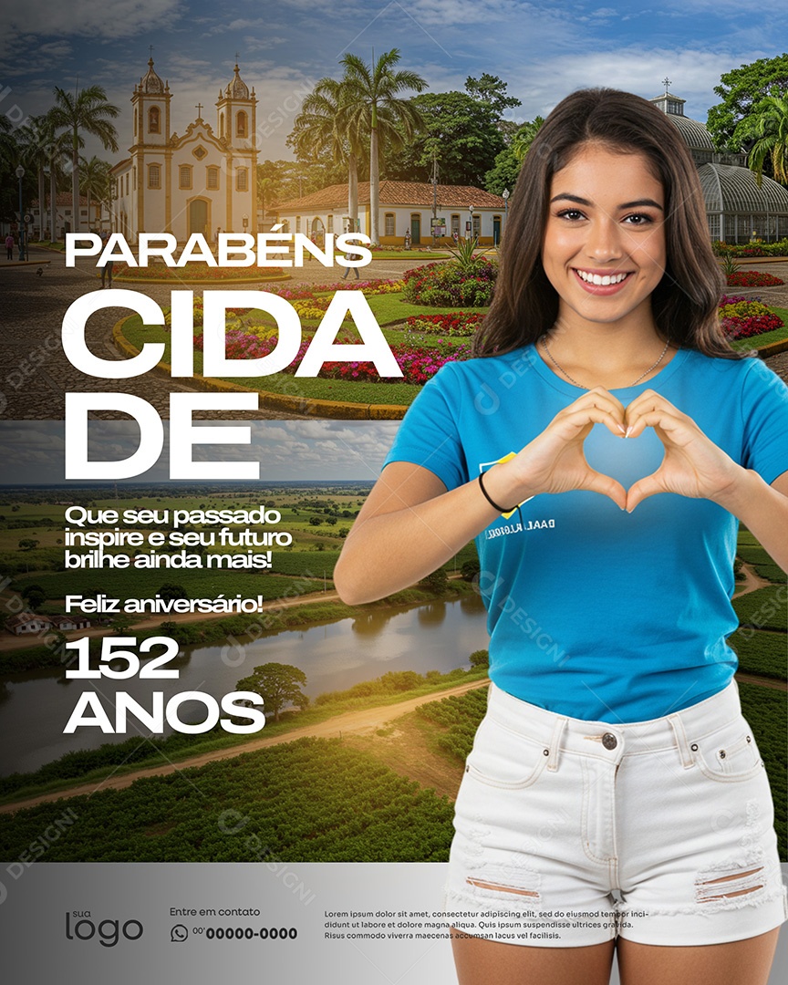 Aviversário da Cidade Social Mídia PSD Editável