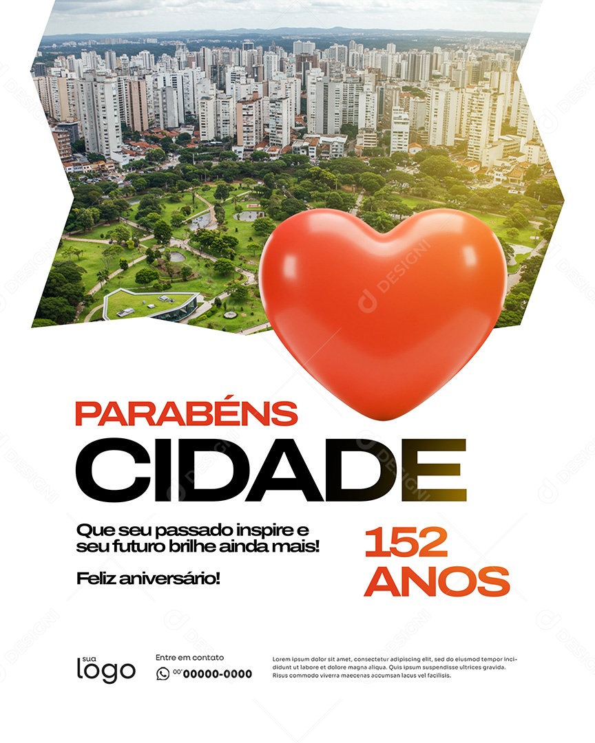 Aviversário da Cidade Social Mídia PSD Editável