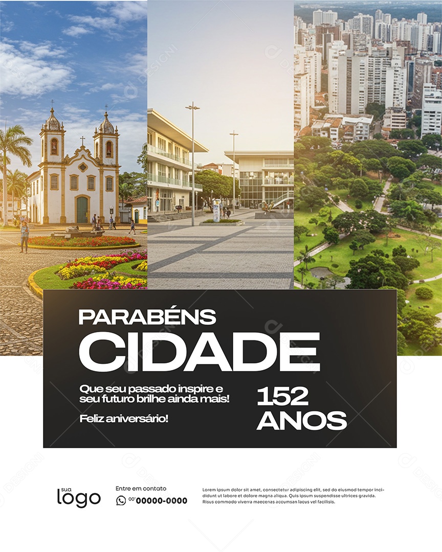 Aviversário da Cidade Social Mídia PSD Editável