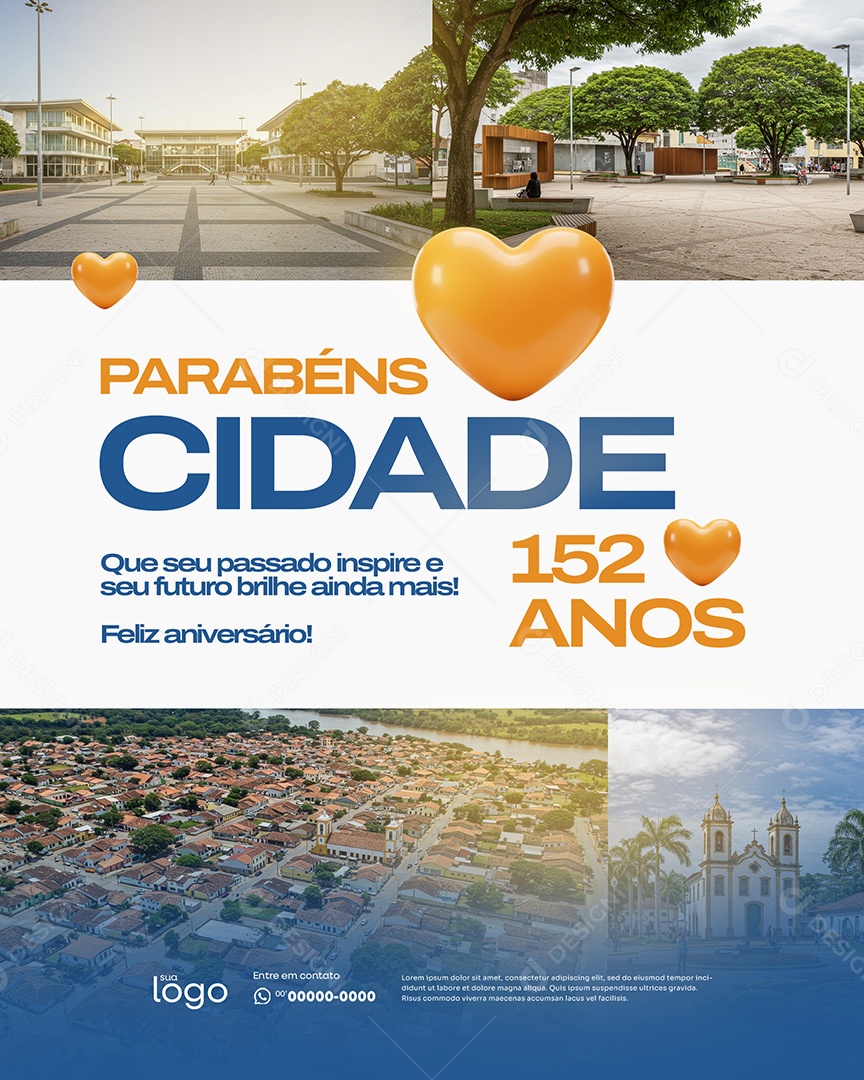 Aviversário da Cidade Social Mídia PSD Editável
