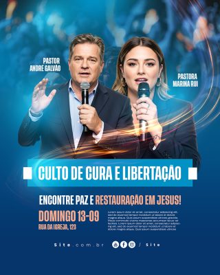 Culto Evangélico Social Mídia PSD Editável