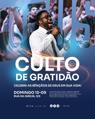 Culto Evangélico Social Mídia PSD Editável