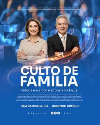 Culto Evangélico Social Mídia PSD Editável
