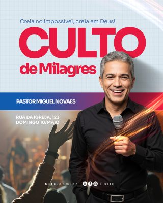 Culto Evangélico Social Mídia PSD Editável