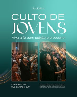 Culto Evangélico Social Mídia PSD Editável