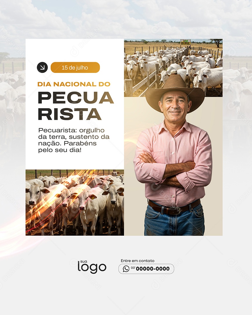 Dia Nacional do Pecuarista 15 de Julho Social Media PSD Editável