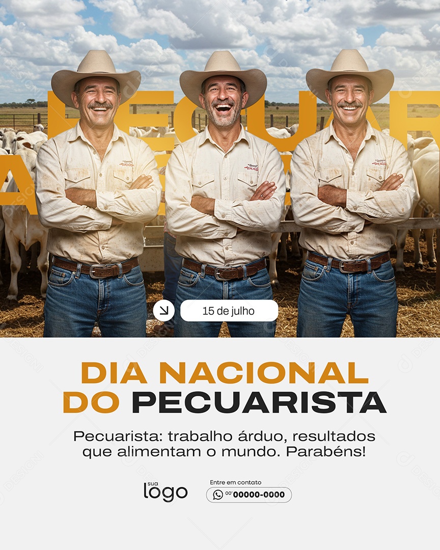 Dia Nacional do Pecuarista 15 de Julho Social Media PSD Editável