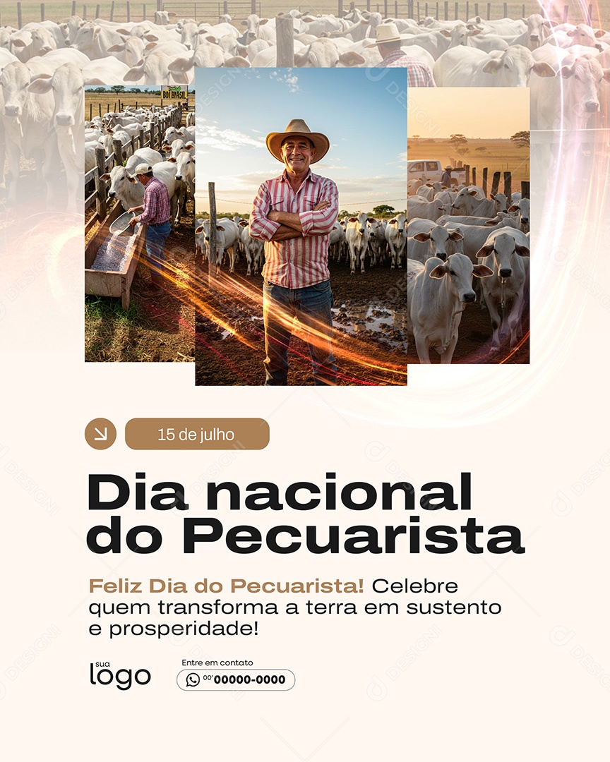 Dia Nacional do Pecuarista 15 de Julho Social Media PSD Editável