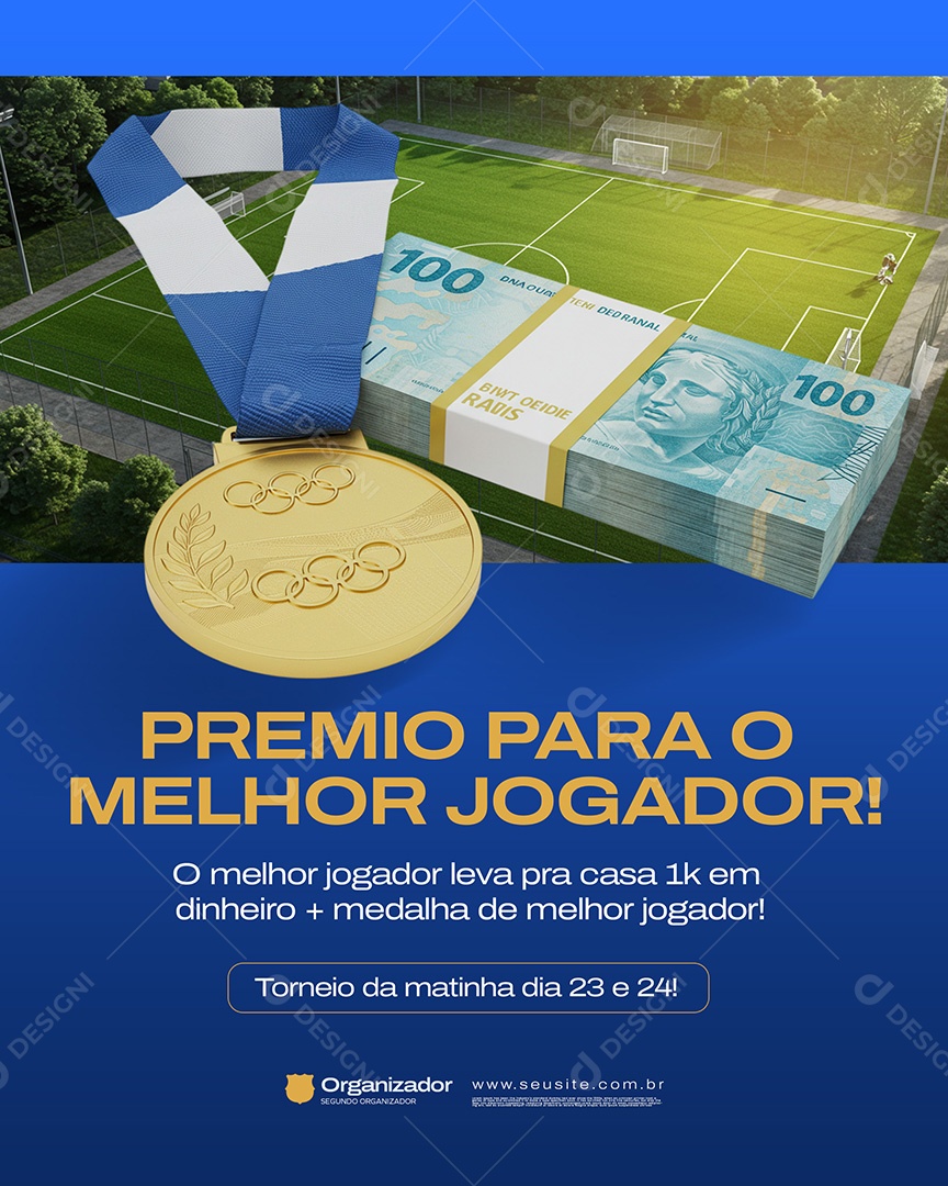 Feed Flyer Jogo De Futebol Amador Social Media PSD Editável