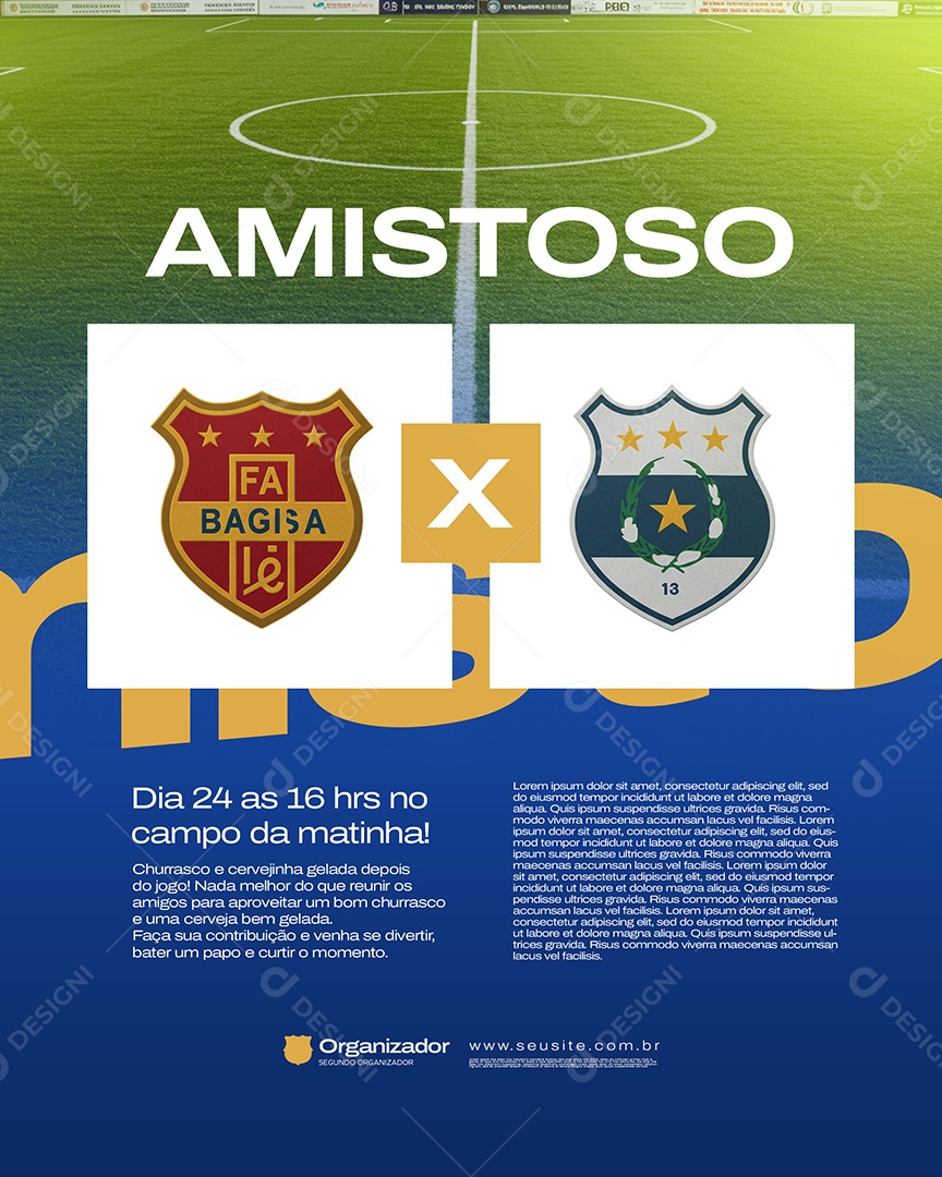 Feed Flyer Jogo De Futebol Amador Social Media PSD Editável