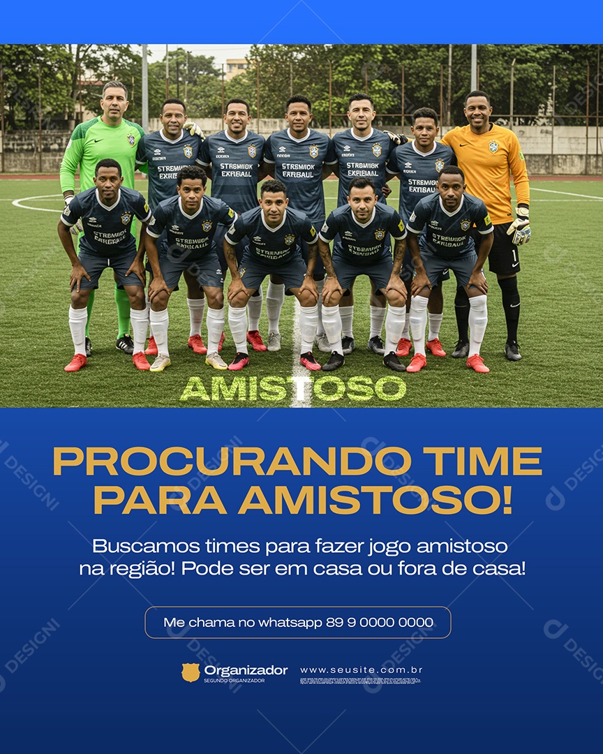 Feed Flyer Jogo De Futebol Amador Social Media PSD Editável