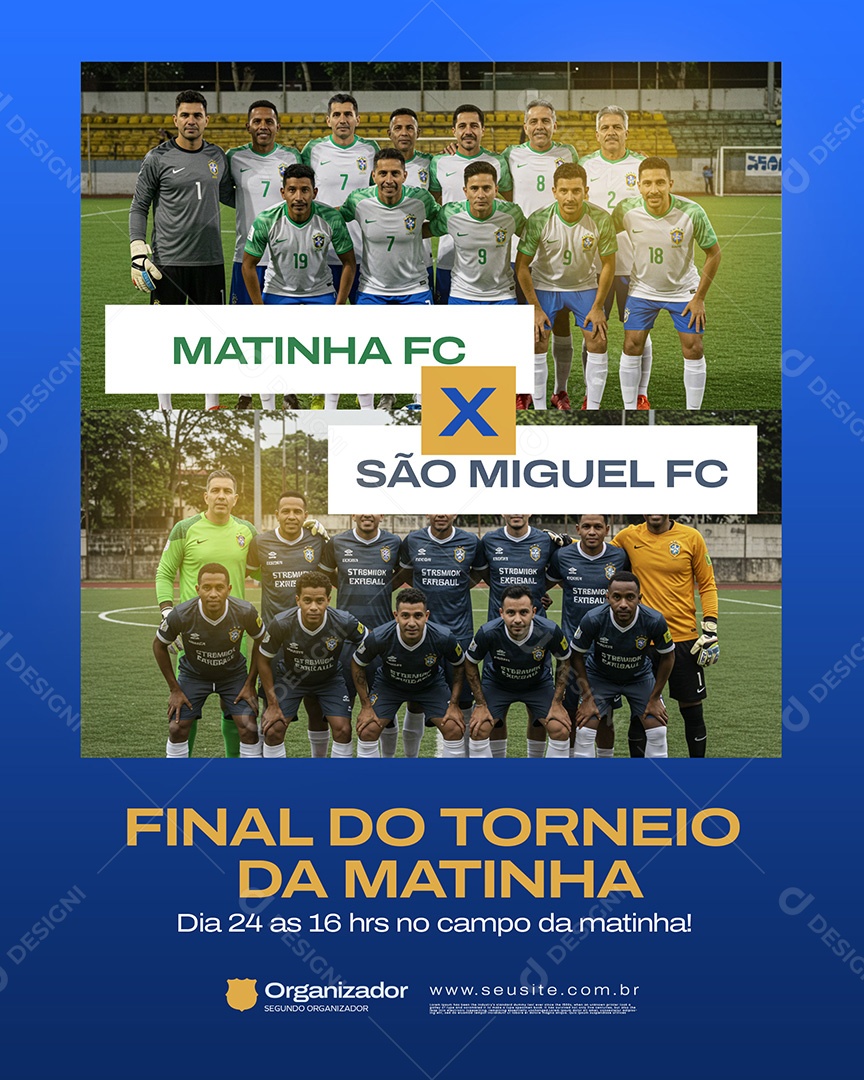 Feed Flyer Jogo De Futebol Amador Social Media PSD Editável