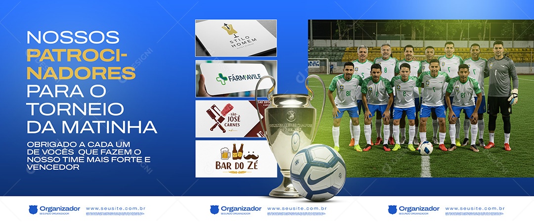 Banner Flyer Jogo De Futebol Amador Social Media PSD Editável