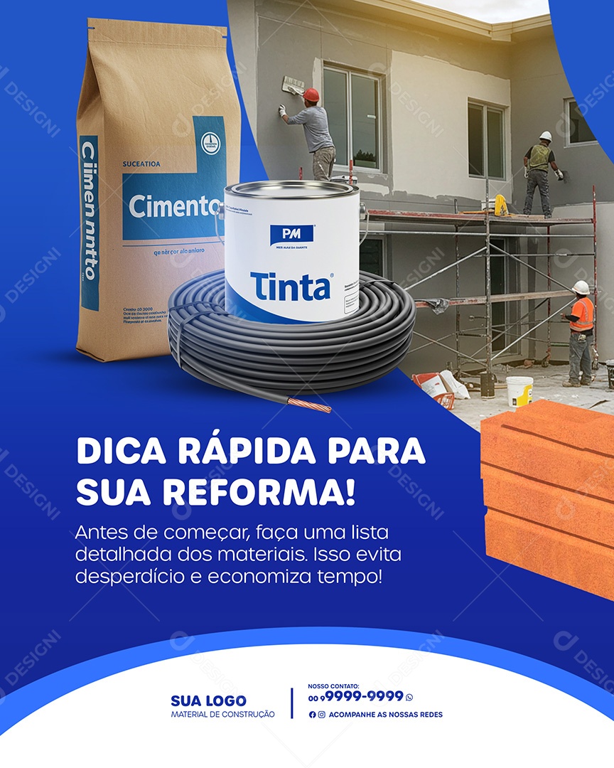 Loja de Material De Construção Social Media PSD Editável