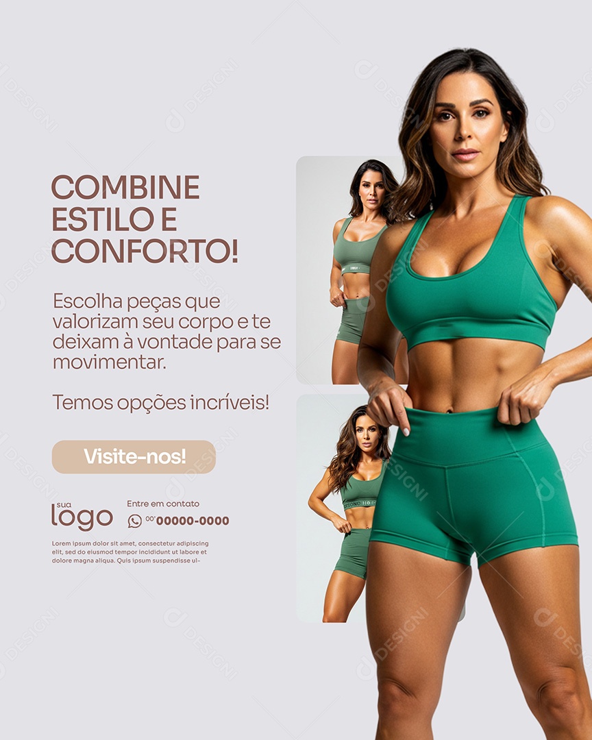 Loja de Moda Fitness Feminina Social Mídia PSD Editável