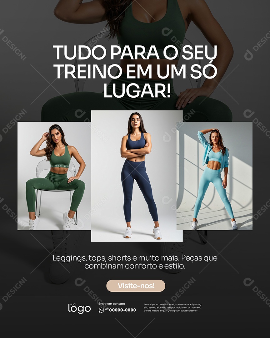 Loja de Moda Fitness Feminina Social Mídia PSD Editável