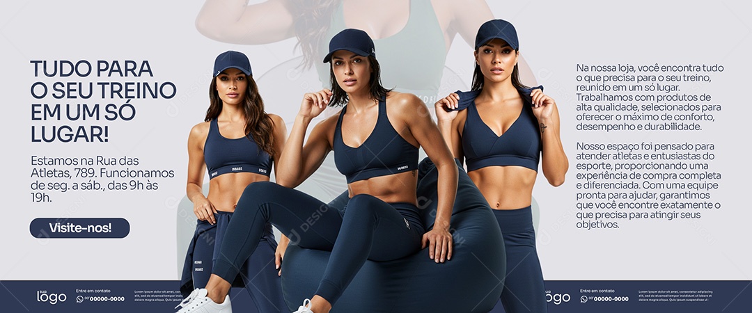 Loja de Moda Fitness Feminina Social Mídia PSD Editável