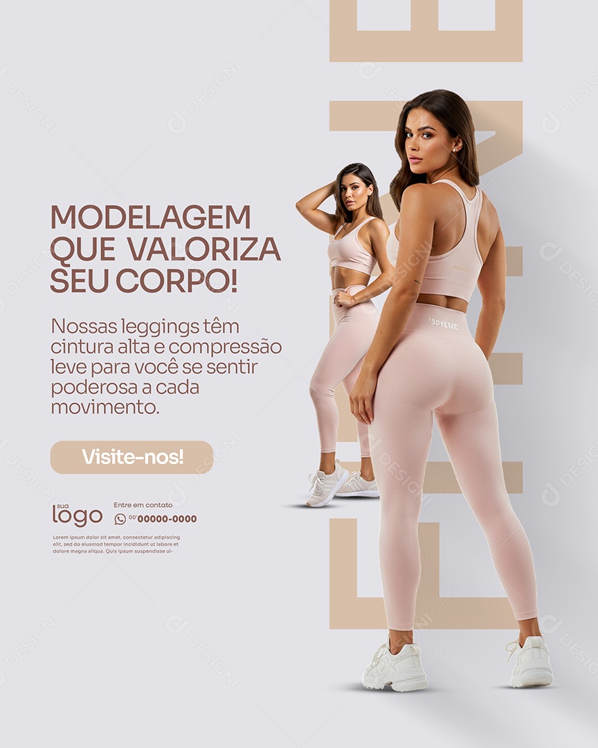 Loja de Moda Fitness Feminina Social Mídia PSD Editável