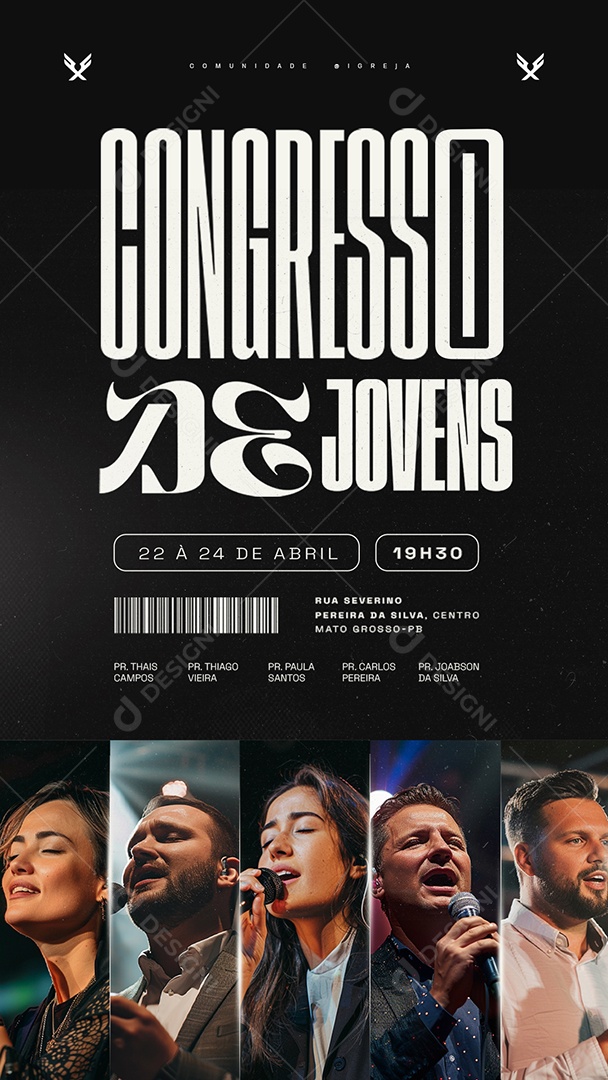 Story Gospel Comunidade Igreja Congresso de Jovens Social Media PSD Editável