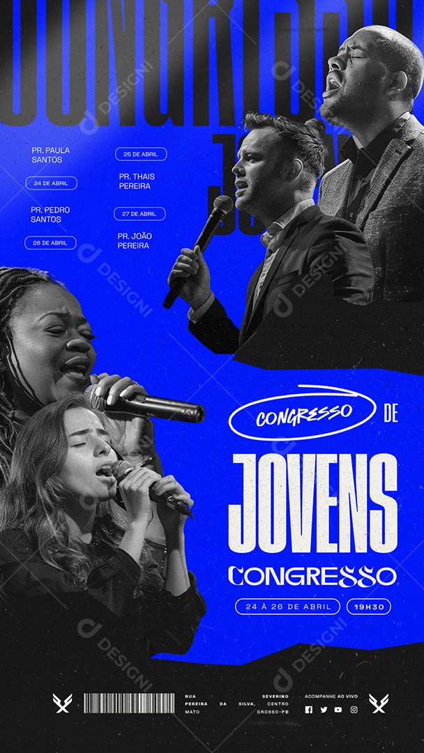 Story Gospel Congresso de Jovens Pr Paula Santos Pr Pedro Santos Social Media PSD Editável
