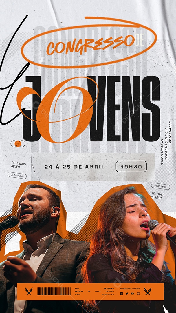 Story Gospel Congresso de Jovens Pr Pedro Alves Pr Thais Pereira Social Media PSD Editável