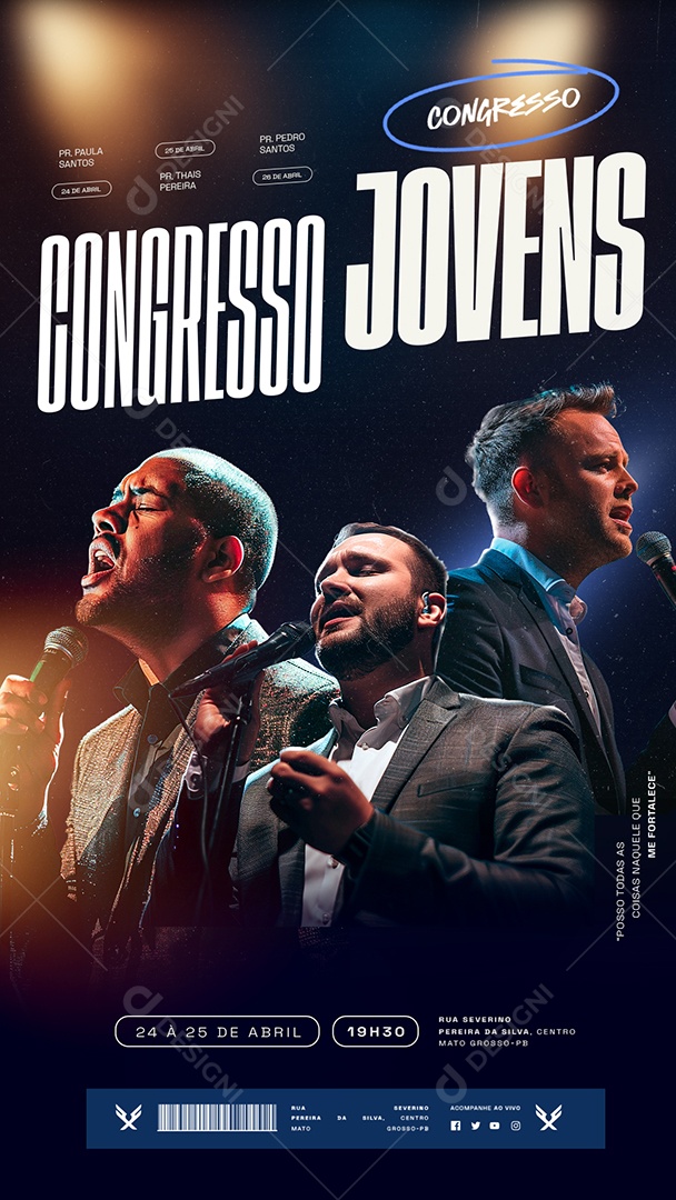 Story Gospel Congresso de Jovens Pr Paula Pr Thais Pereira Social Media PSD Editável