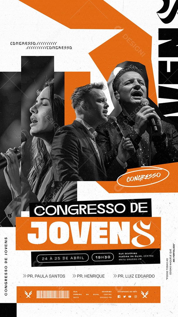 Story Gospel Congresso de Jovens Pr Paula Santos Pr Henrique Social Media PSD Editável